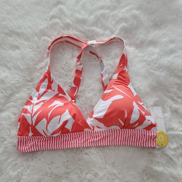 🏖ANNE COLE BRAND NEW V NECK CROSS BACK BIKINI TOP SIZE D - Picture 3 of 5
